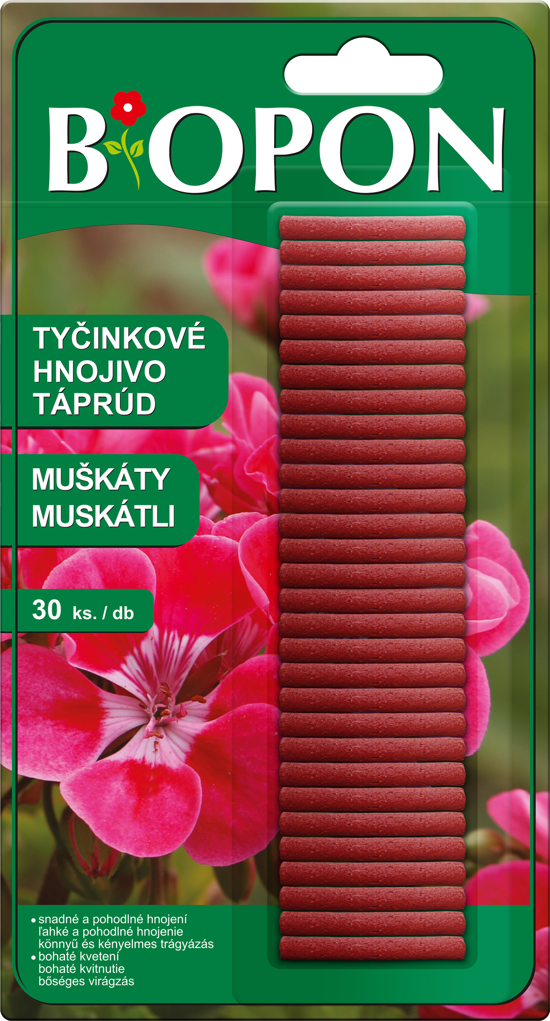 Bopon hnojivové tyčinky Pelargonie 30ks (muškáty)