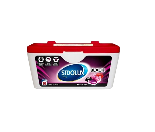SIDOLUX MULTICAPS BLACK 10 ks