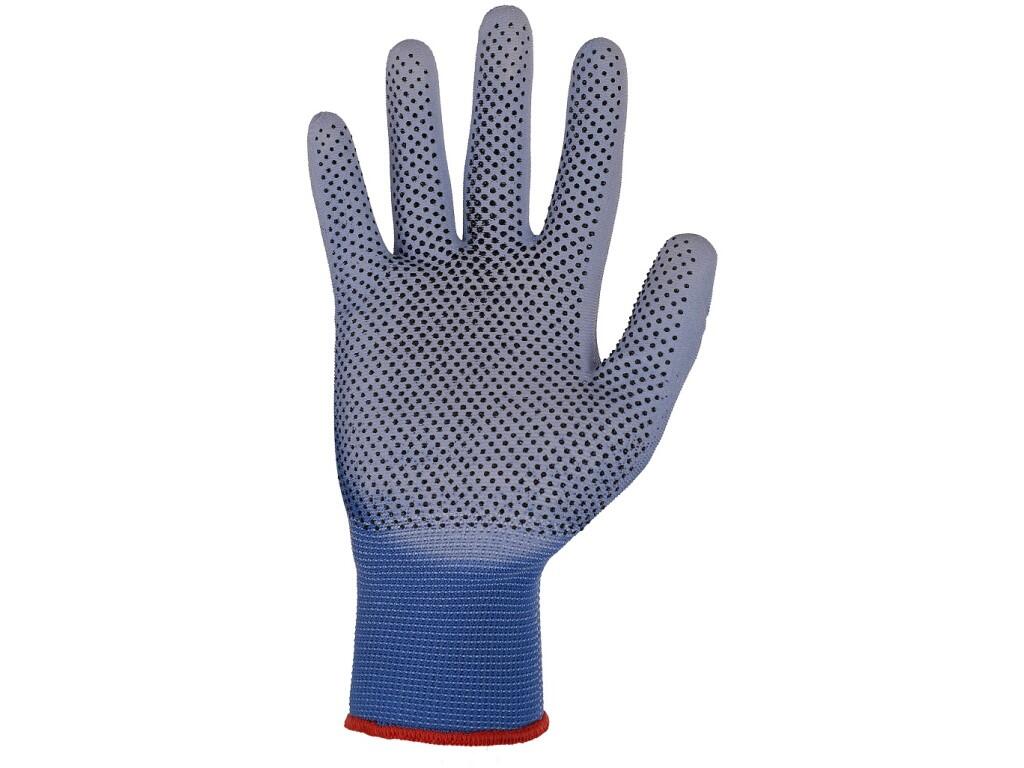 Rukavice BRITA DOTS, máčené v PU a PVC terčíky, vel: 6-7