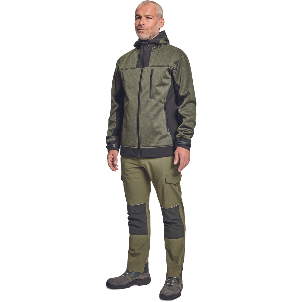 HUYER SOFTSHELL bunda olivová XXL
