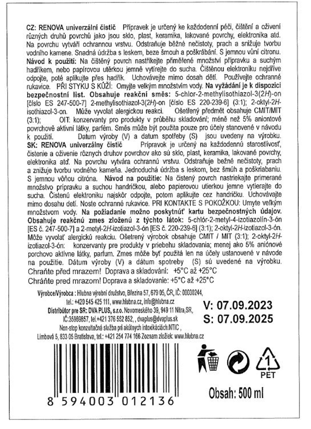 Renova univerzální čistič 500ml