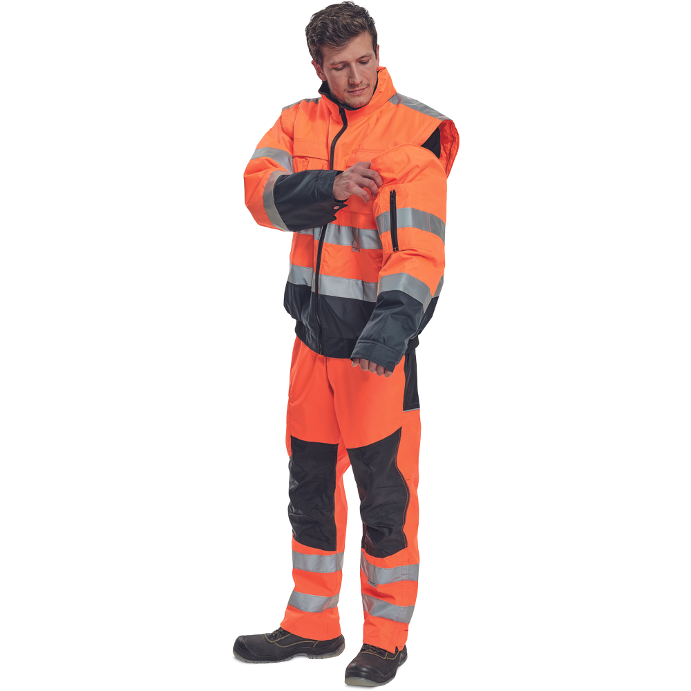 CLOVELLY pilot bunda HV oranž./navy XL