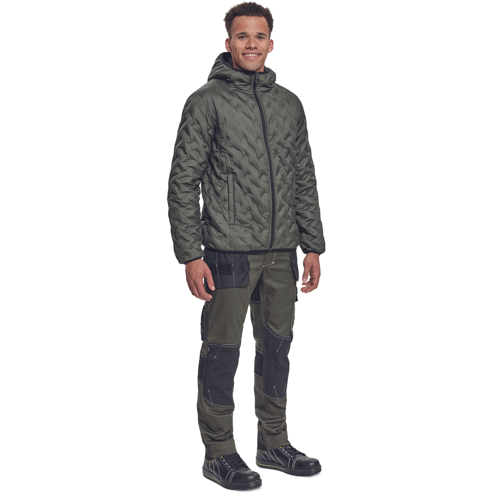 NEURUM péřová bunda tm.olivová 3XL