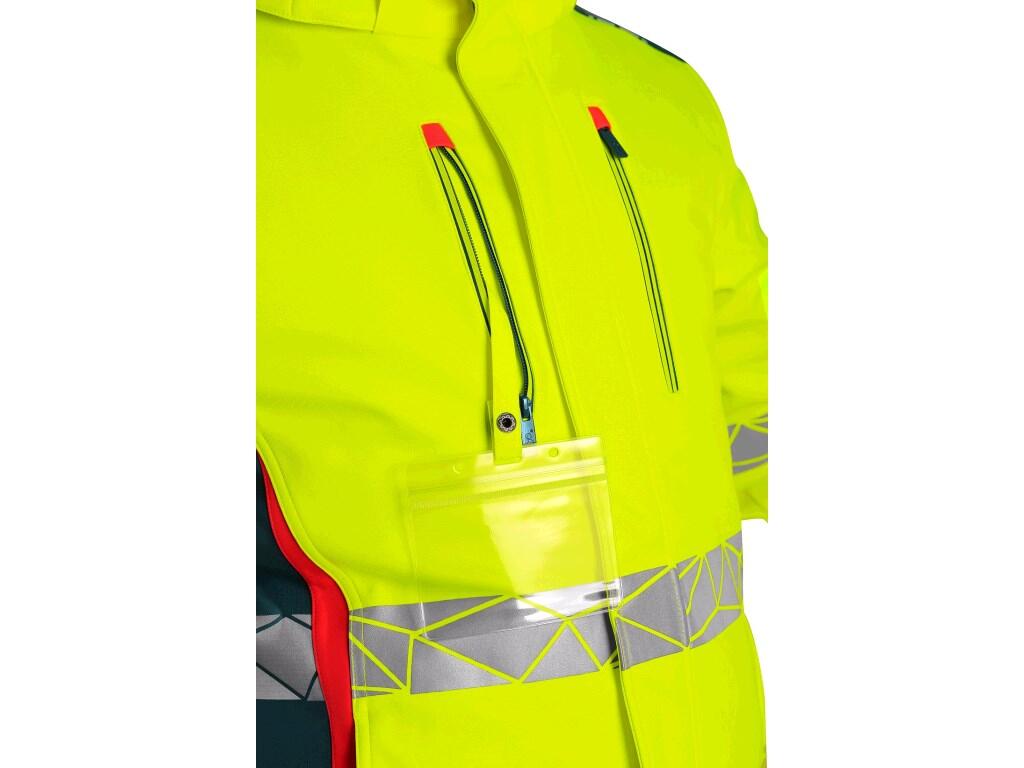 Bunda CXS BEDFORD WINTER, výstražná, zimní, pánská, softshell, žluto-petrolová, vel. 3XL