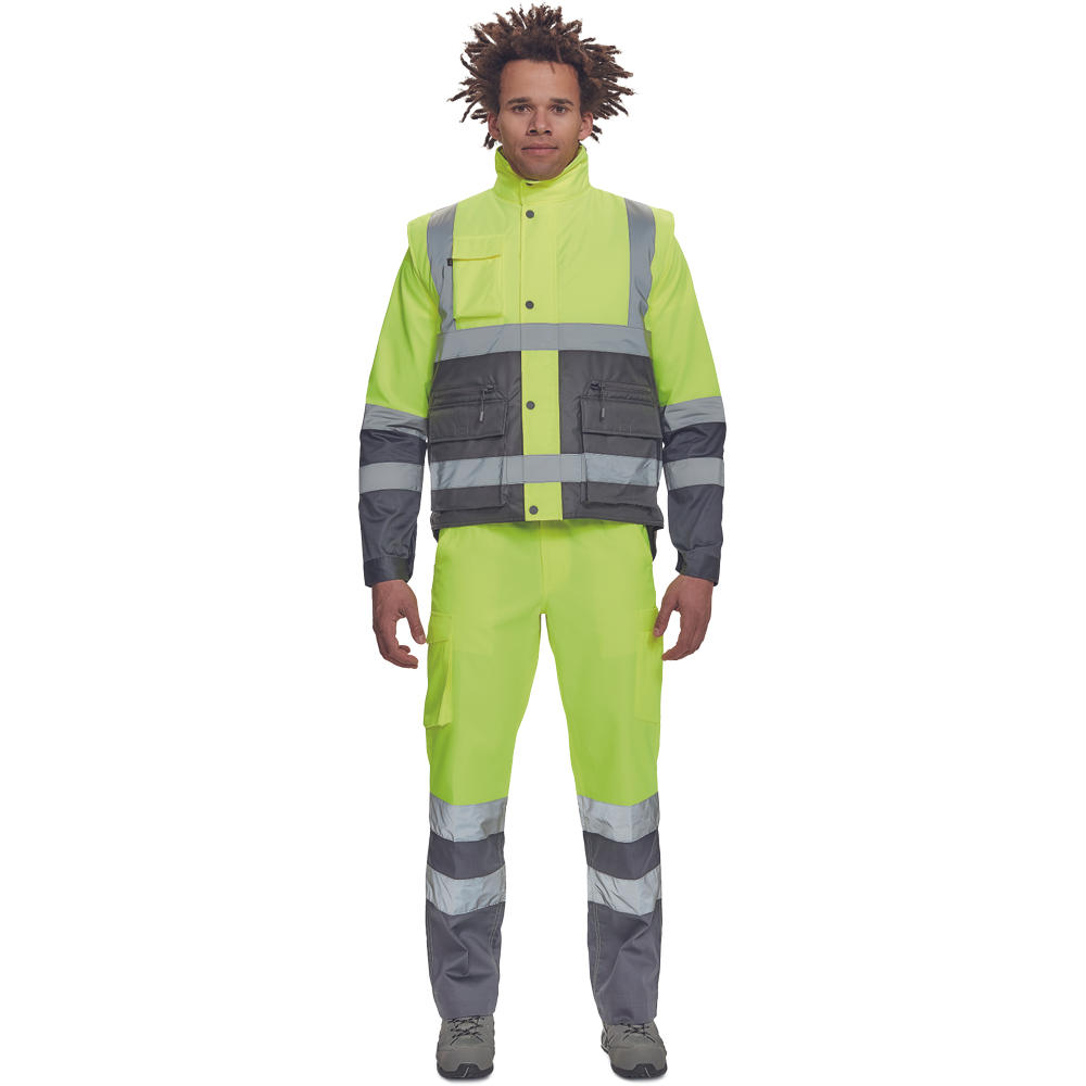 HELLIN HV vesta žlutá/šedá 3XL