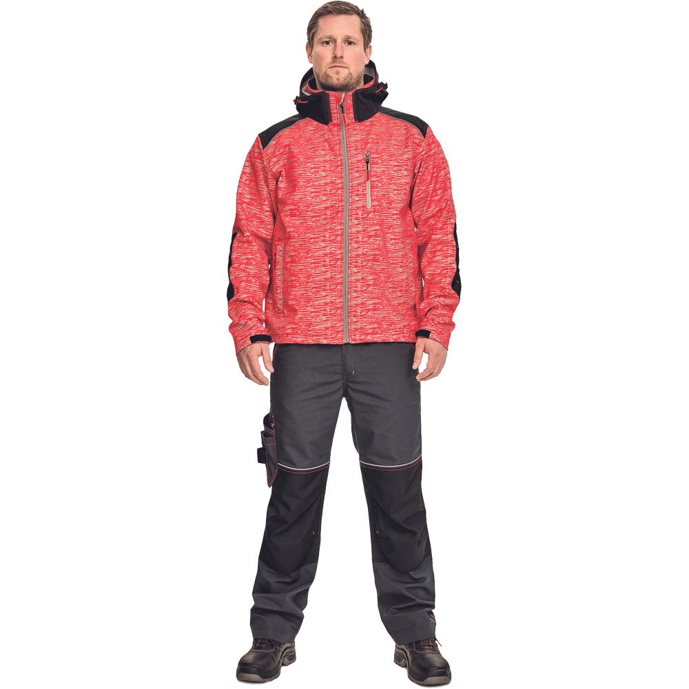 KNOXFIELD printed softshell červená XL