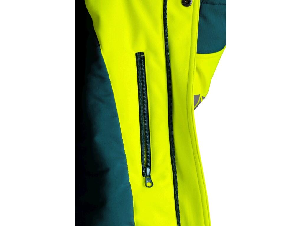Bunda CXS BEDFORD WINTER, výstražná, zimní, pánská, softshell, žluto-petrolová, vel. 2XL