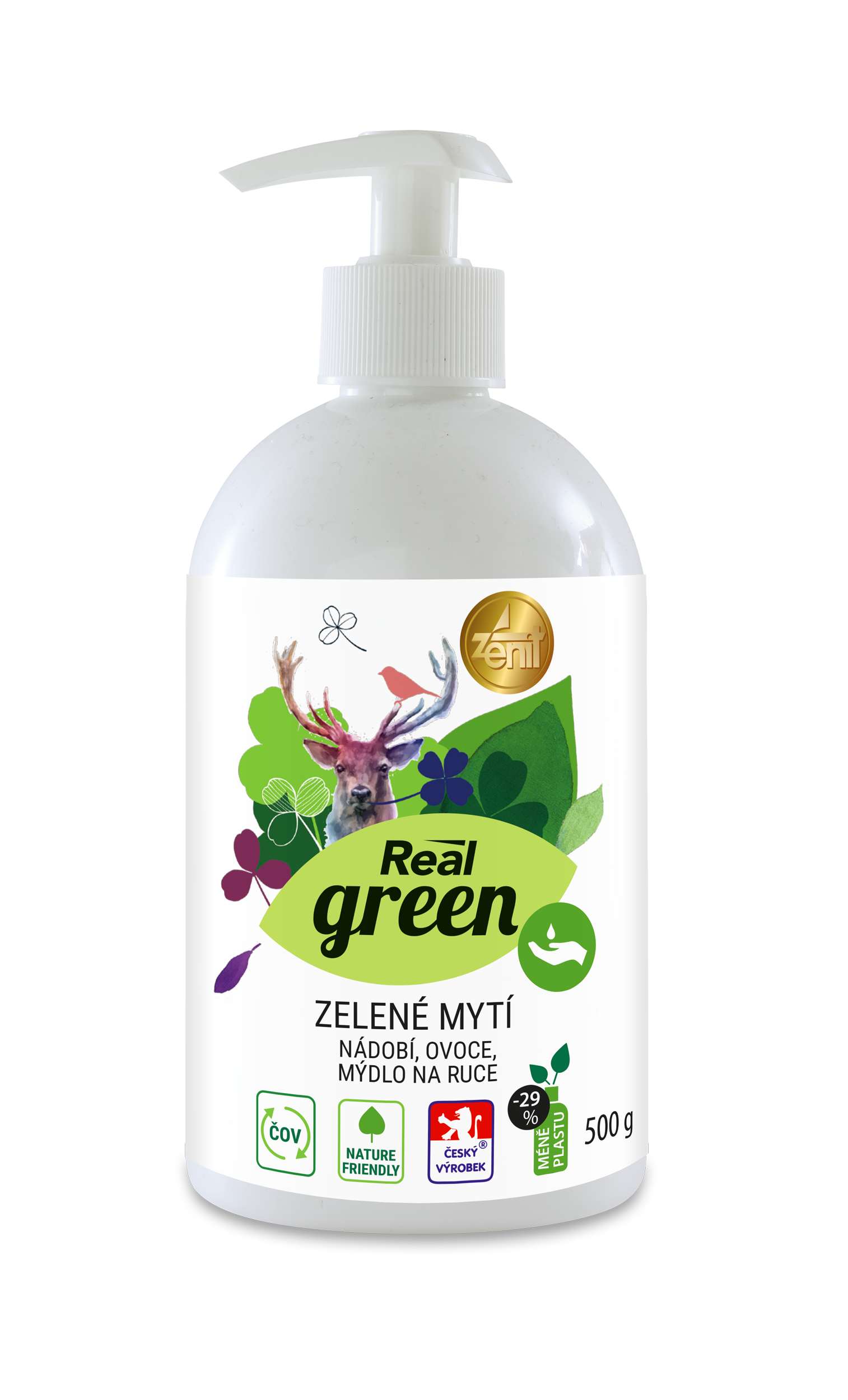 Real green Zelené mytí-nádobí, ruce, ovoce a zelenina 500g