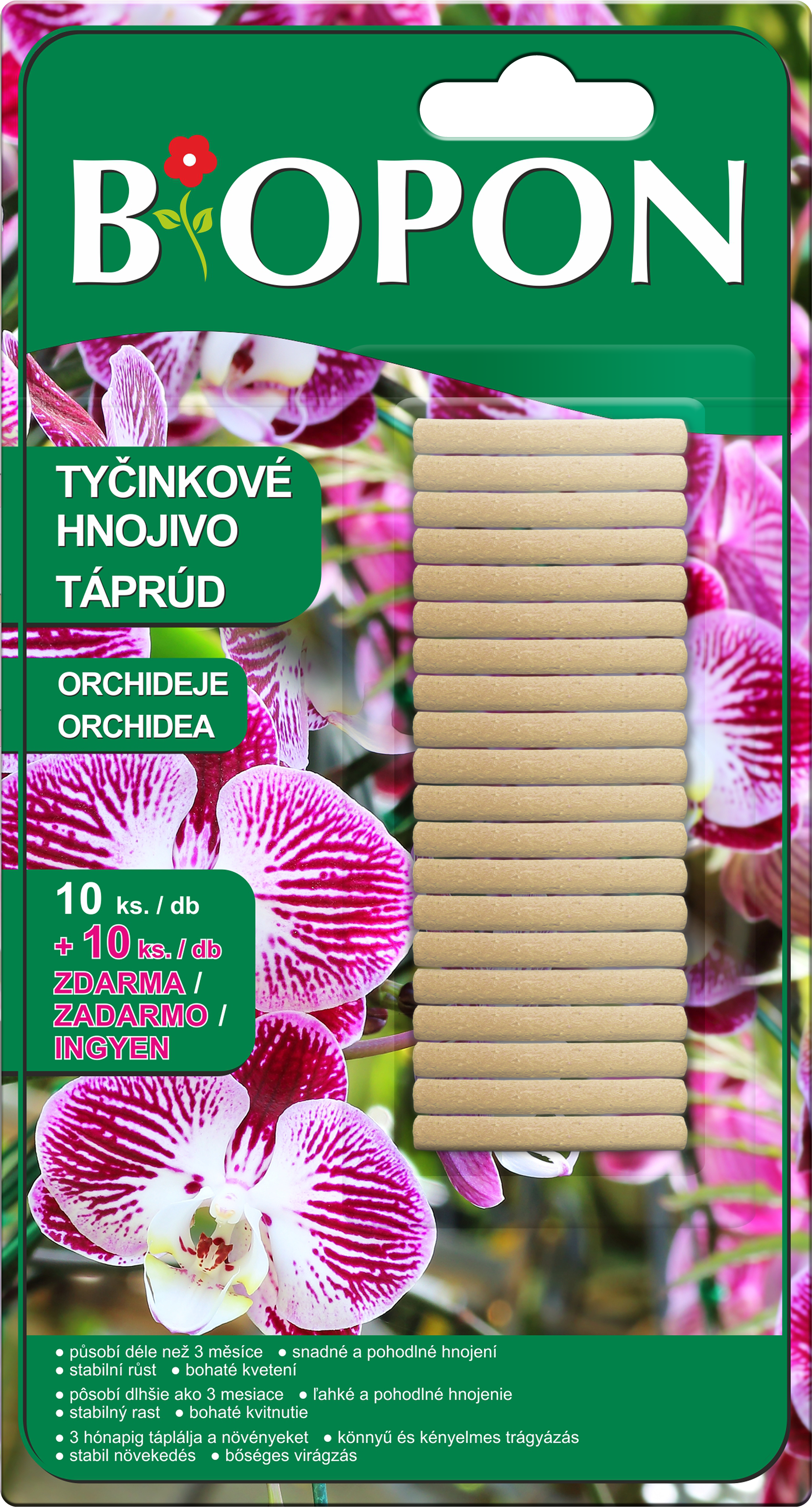 Bopon hnojivové tyčinky na Orchidea 10ks