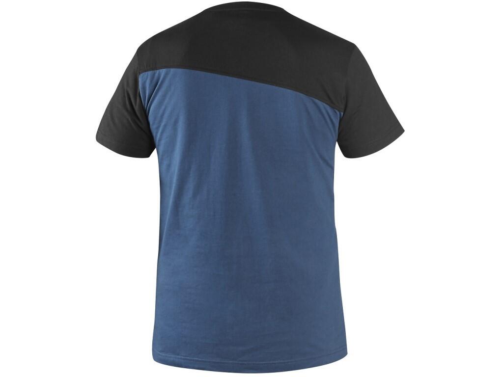 Tričko CXS OLSEN, krátký rukáv, ocelově modro-černé, vel. 2XL