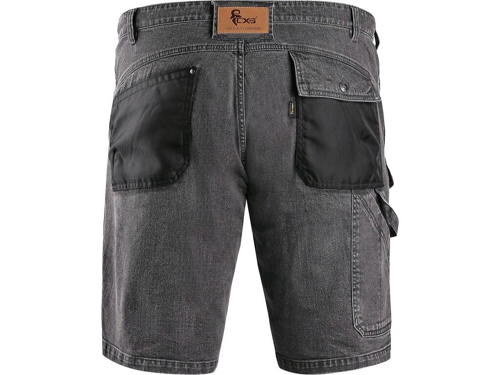 Kraťasy jeans CXS MURET, pánské, šedo-černá, vel. 62