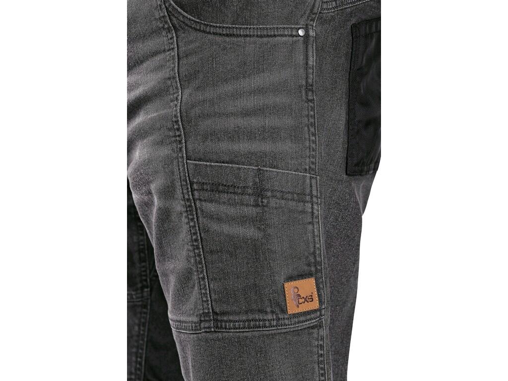 Kraťasy jeans CXS MURET, pánské, šedo-černá, vel. 62