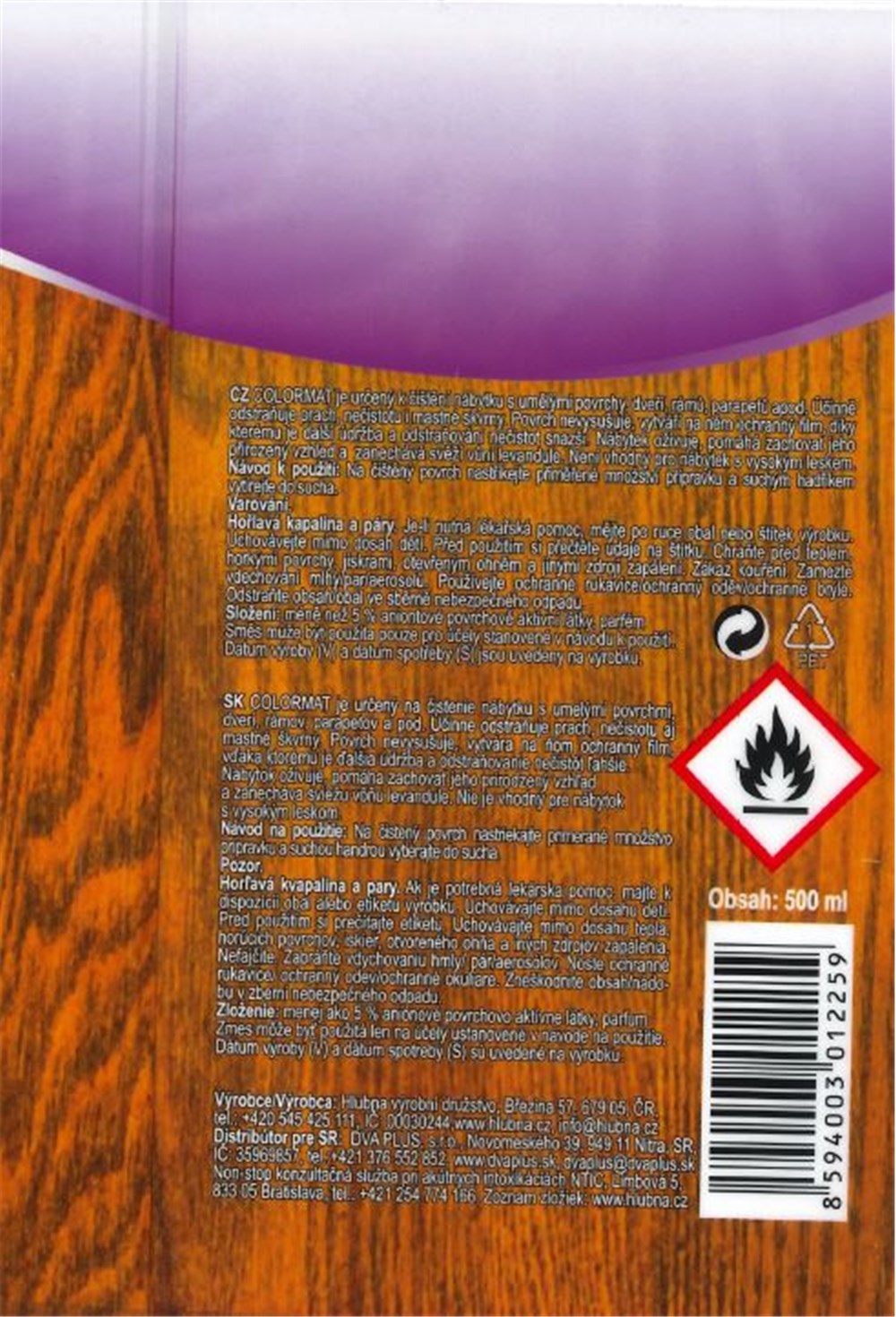 Colormat 500ml čistič nábytku Levandule MR
