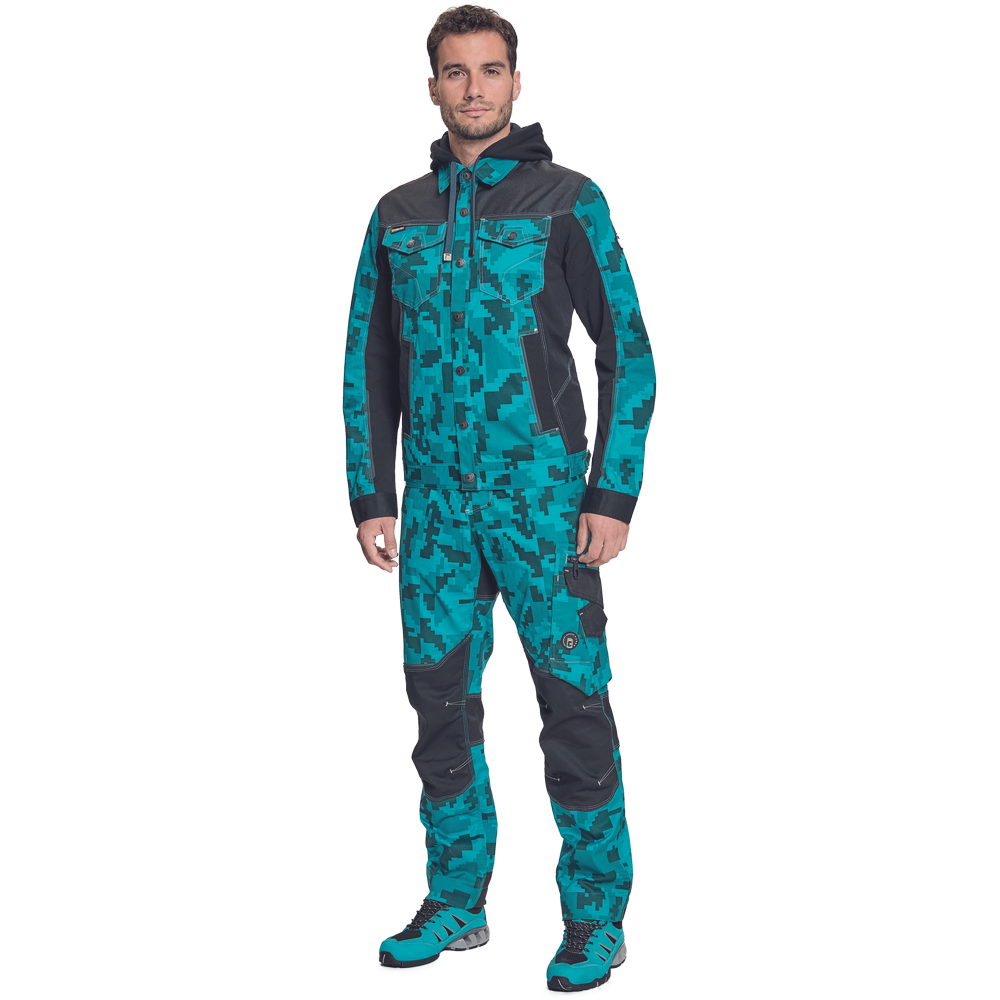 NEURUM CAMOUFLAGE bunda s kapucí Velikost: 50, Barva: Petrolejová