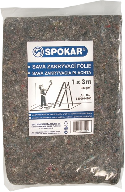 Savá zakrývací fólie 1x3m, fólie+textilní vrstva